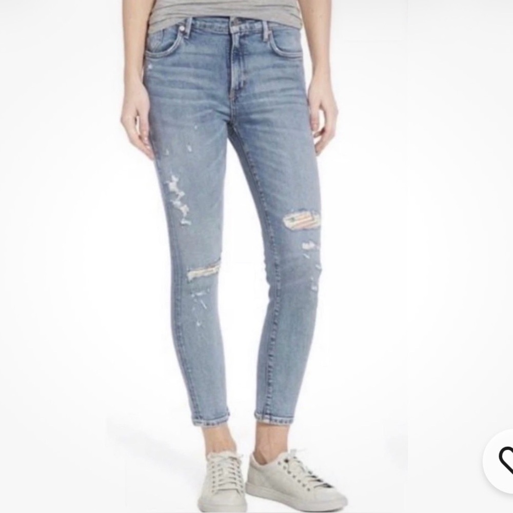 AGOLDE Sophie High Rise Skinny Crop Jeans in Outsider. Size 25 (actual 24x25)